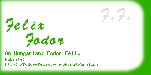 felix fodor business card