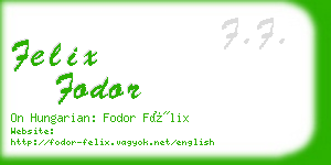 felix fodor business card